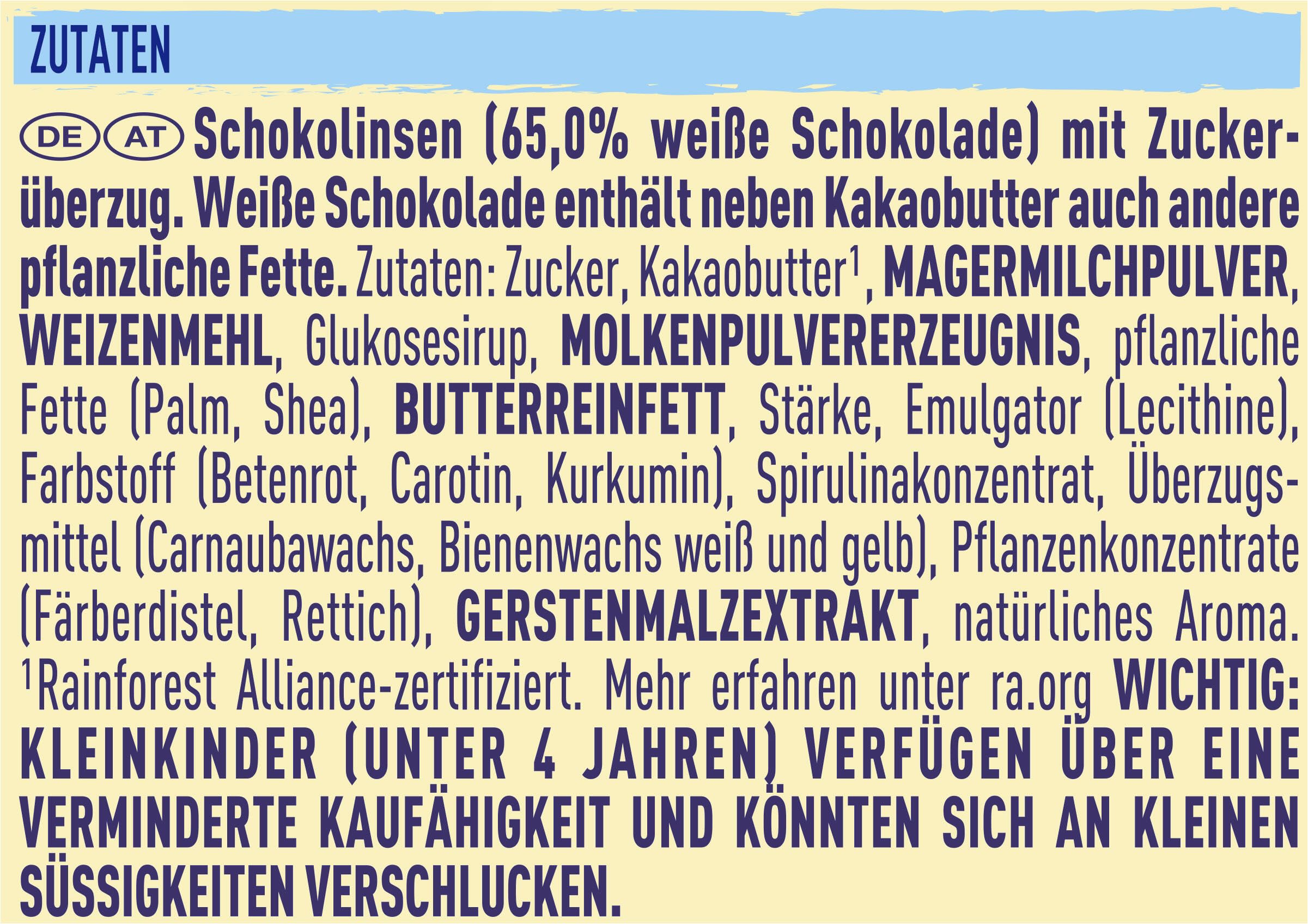 Nestlé SMARTIES White Chocolate Riesenrolle, bunte Schokolinsen, Hexagonrolle 20er Pack (20 x 120g)