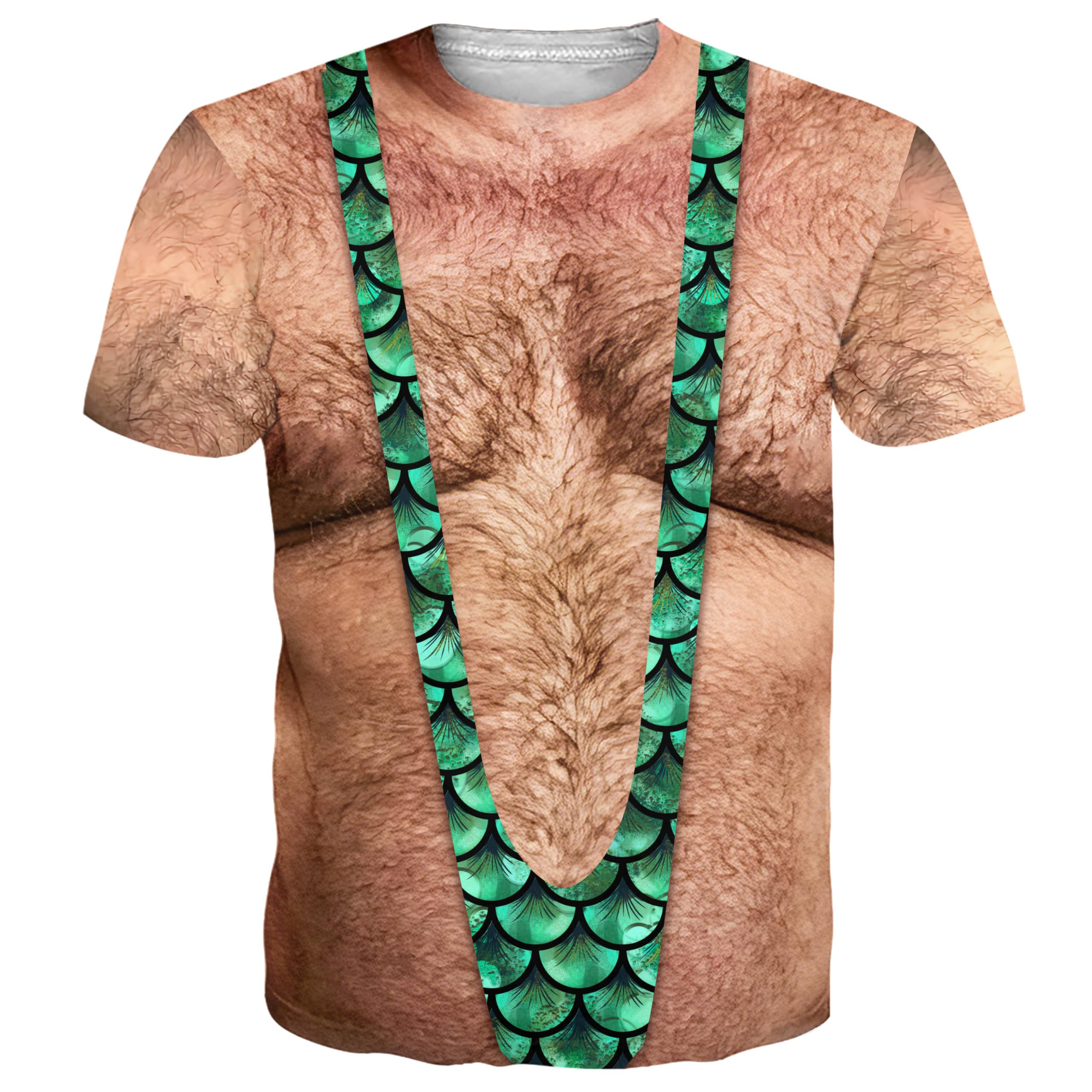 Goodstoworld Unisex 3D Fake Abs T Shirts Shredded Chest Printed Short Sleeve Costume Novelty Tees Shirt