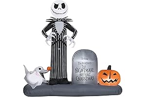 Multifunctional Prop Door Standing Jack Skellington Comical Inflatable Puppet Halloween Christmas Party Decoration