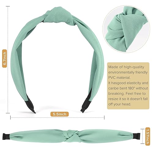 Miniatura 2 de Diademas para mujeres y niñas, 6 diademas elegantes con nudos en la parte superior, diadema anudada para mujeres, bandas anchas para la cabeza,