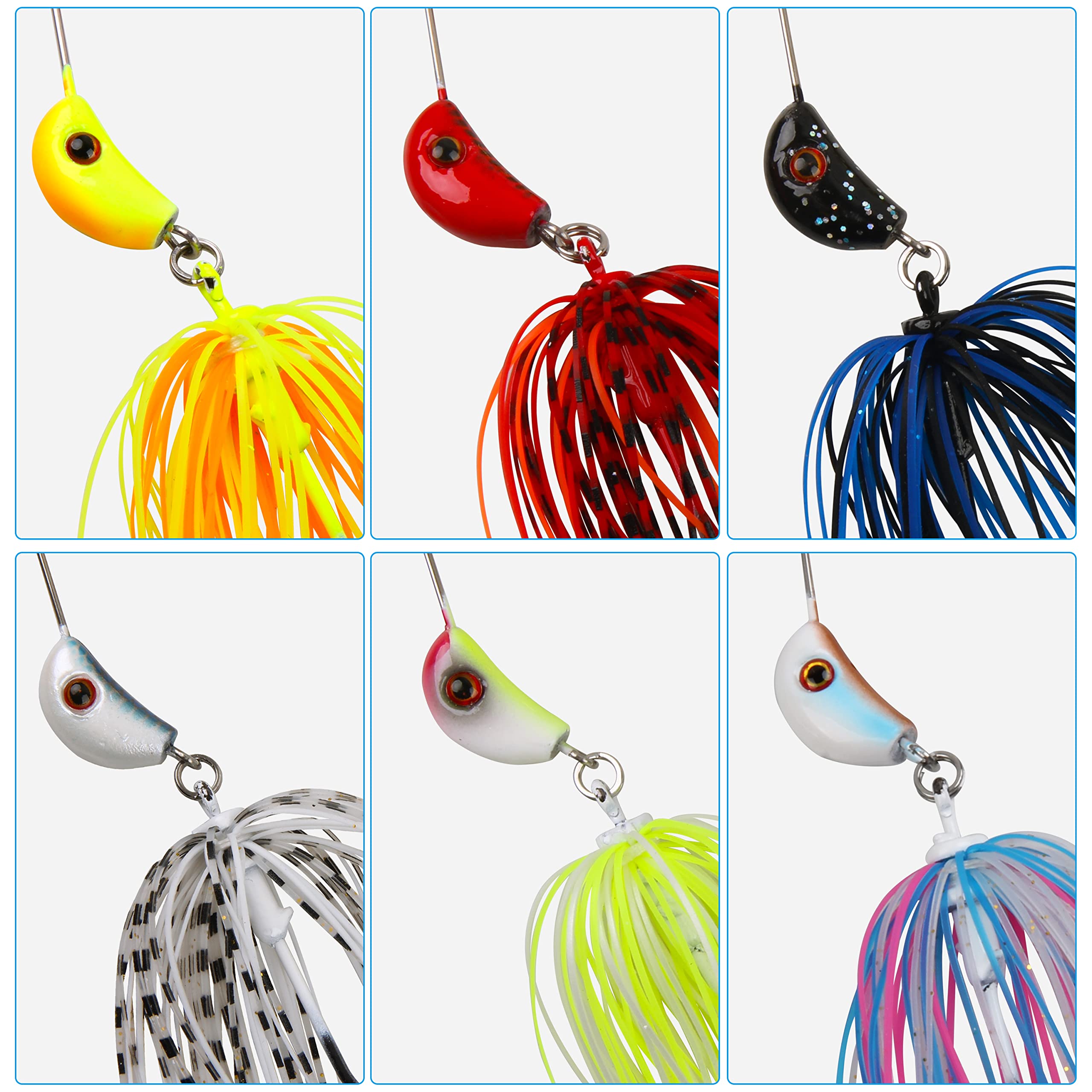 SILANON - Juego de cebos giratorios de metal duro para pesca de agua salada, 12 piezas, 12 piezas