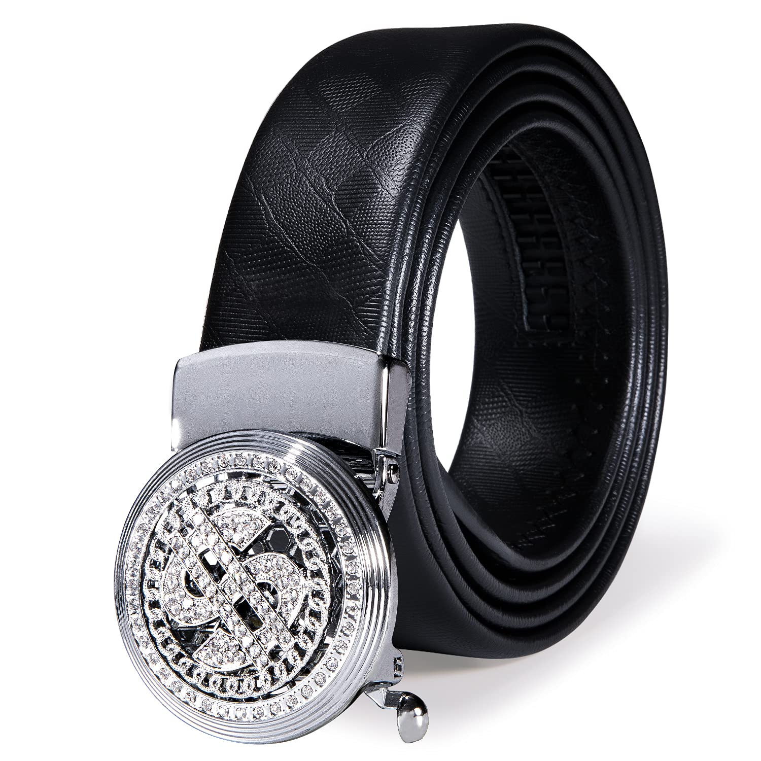 Dubulle Men's Ratchet Belt Gold/Black/Red/Green/Blue/White Automatic Buckle Business Casual Belt Gift - Adjustable Fit