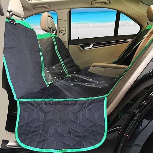 ARGA - Protector impermeable para asiento de automóvil para perro, incluye cinturón de seguridad para cachorros, bolsa de mano, acceso a la consola,