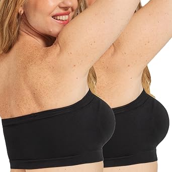 SHAPERMINT Strapless Bra, Wireless Non-Slip Bandeau, Convertible Straps, Molded Strapless Bras for Women S to Large Breasts