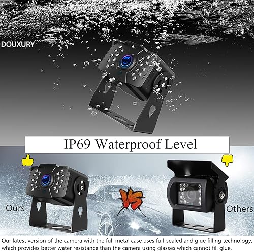 Miniatura 3 de DOUXURY - Sistema de cámara de respaldo para autocaravana, monitor LED HD 1080P de 7 pulgadas y cámara de respaldo de metal impermeable IP69 para
