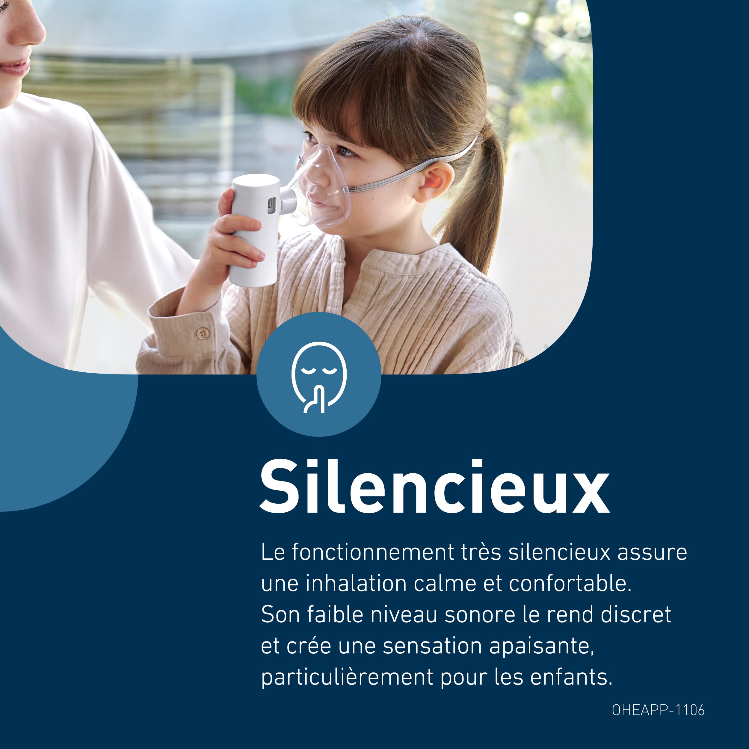 OMRON MicroAir Move Inhalateur Portable Silencieux | Nébulisateur Enfant et Adulte avec 2 Masques et Embout Buccal | Rechargeable USB-C | Soulagement Toux et Rhume