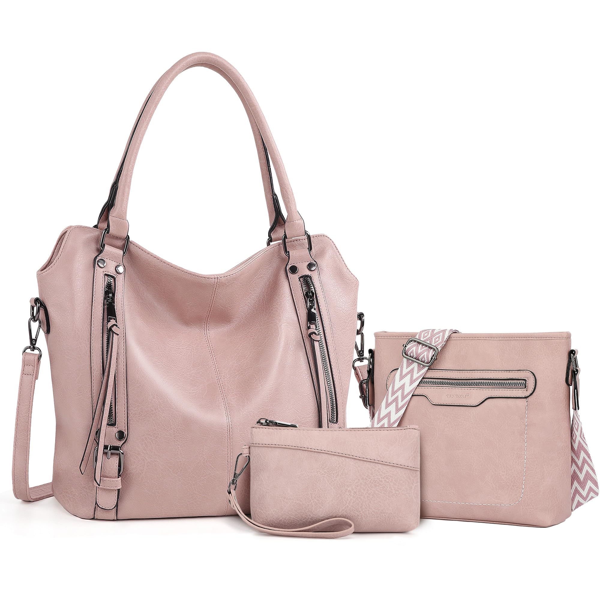 TANTOMI Bolso de mano para mujer, juego de 3 unidades, bolso grande con varios compartimentos, bolso bandolera para mujer con asa, bolsos de hombro para mujer, para trabajo y viajes