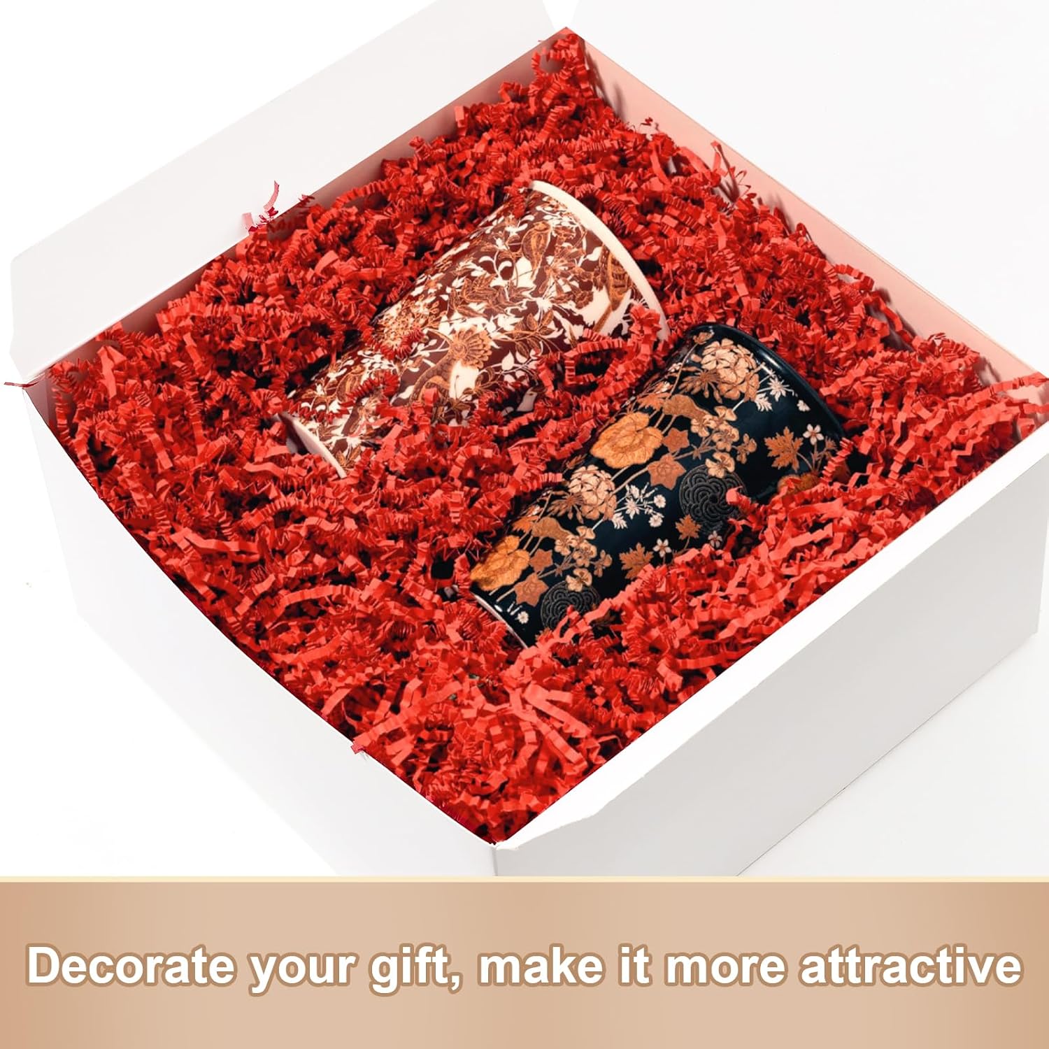 Wowxyz 1 LB Crinkle Cut Paper Shred Red Crinkle Shredded Paper for Gift Baskets - Gift Box Bag Filler - Confetti Stuffing for Birthday, Holiday Present Packaging Wrapping - Image 3