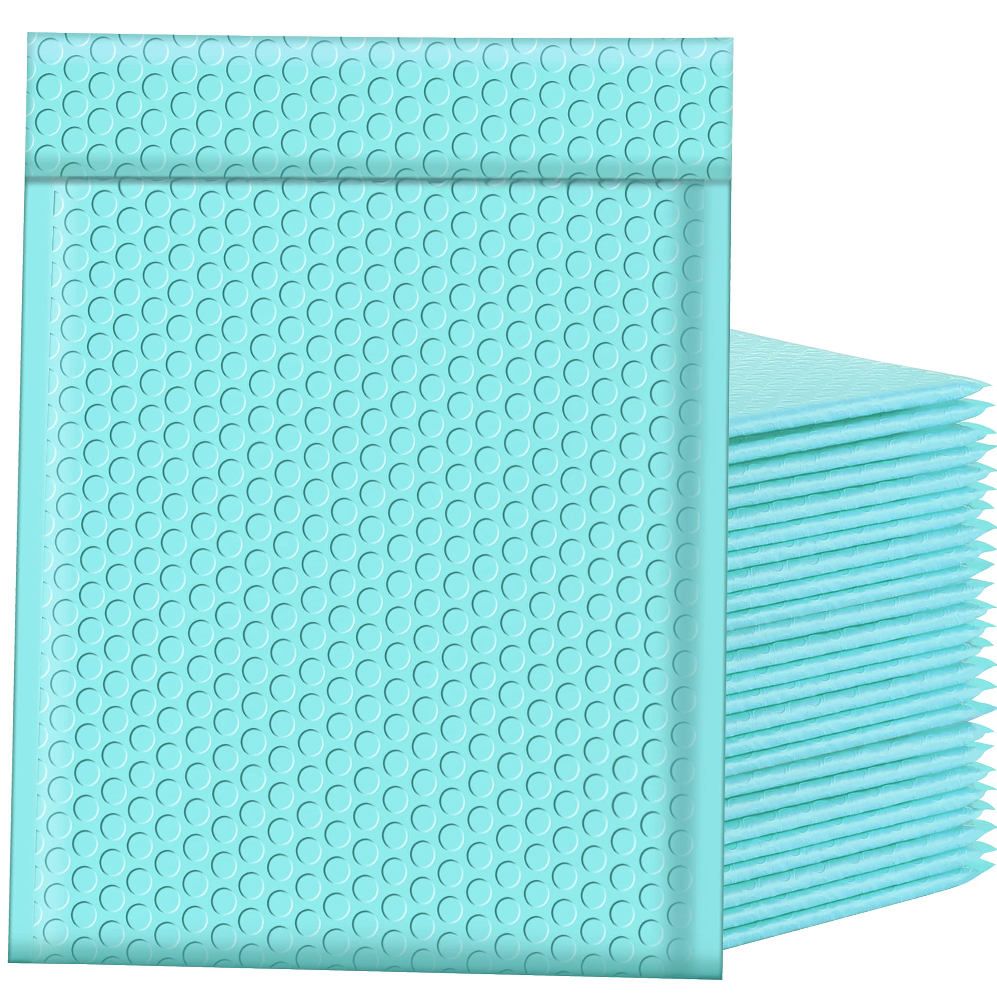 Famagic Luftpolsterumschläge, 21,6 x 30,5 cm, 25 Stück, selbstklebende Versandumschläge, Poly-Luftpolster-Versandtaschen, matte Verpackung für Kleinunternehmen, Blaugrün (Innenmaße: 27,9 cm)