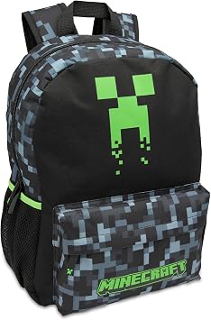 Minecraft Kids Backpack Boys School Bag Sad Creeper Face