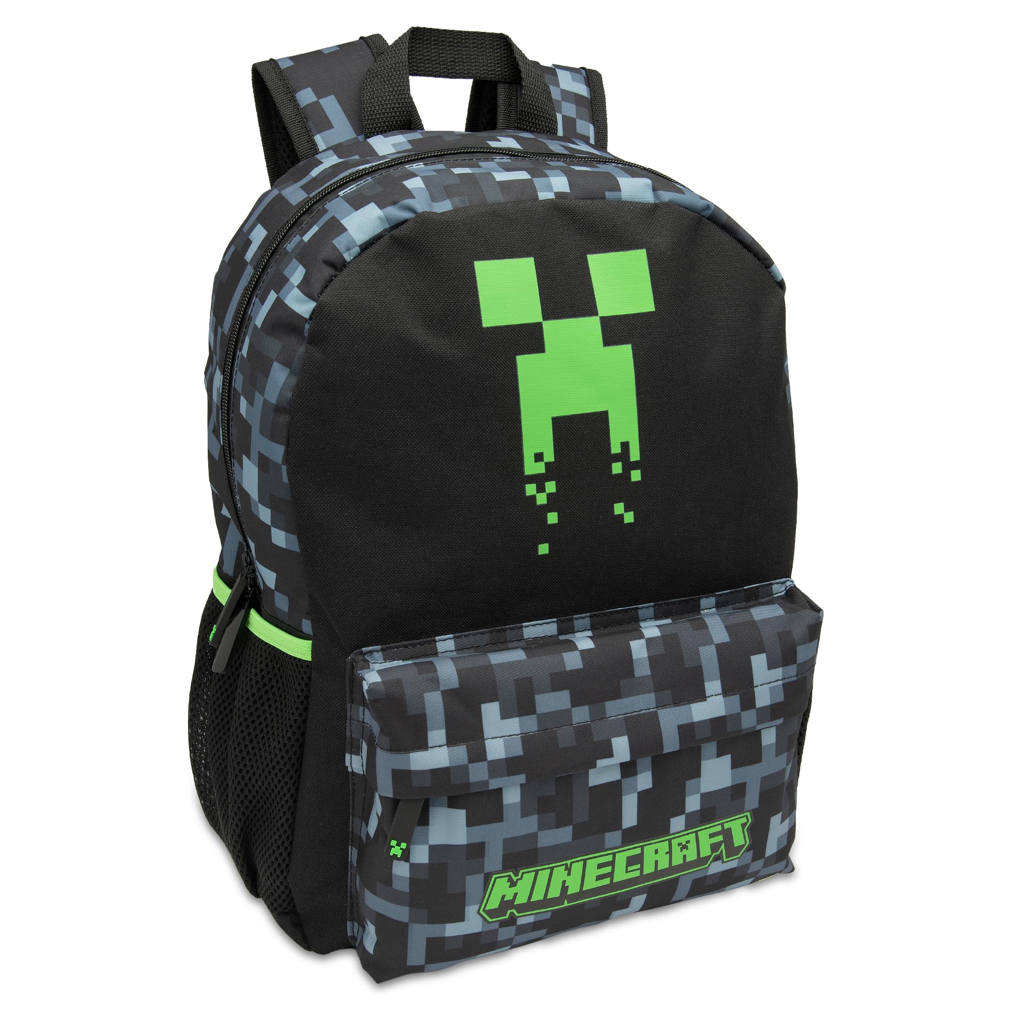 Minecraft Kids Backpack Childrens School Bag Boys Rucksack With Sad Creeper Face