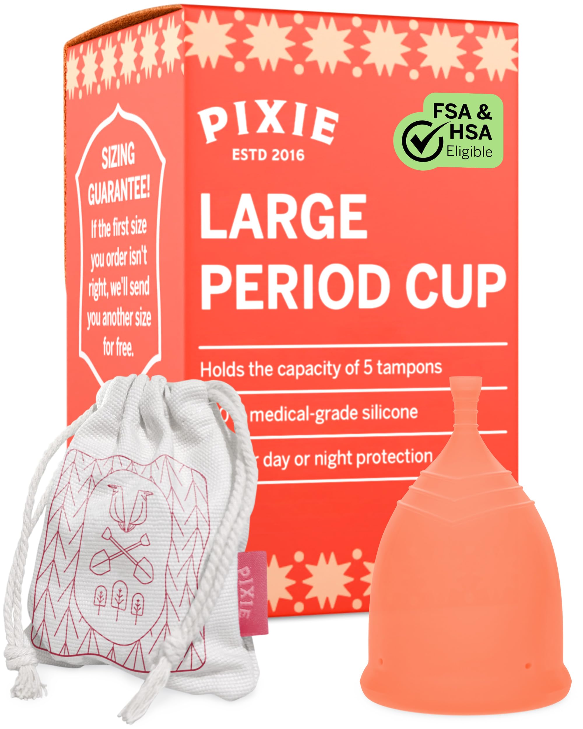Soft, Safe, Reusable Menstrual Cup - Ranked 1 for The Best Tampon Alternative - 100% Medical-Grade Silicone Period Cup for Feminine Care - Buy One We Give One (Large)