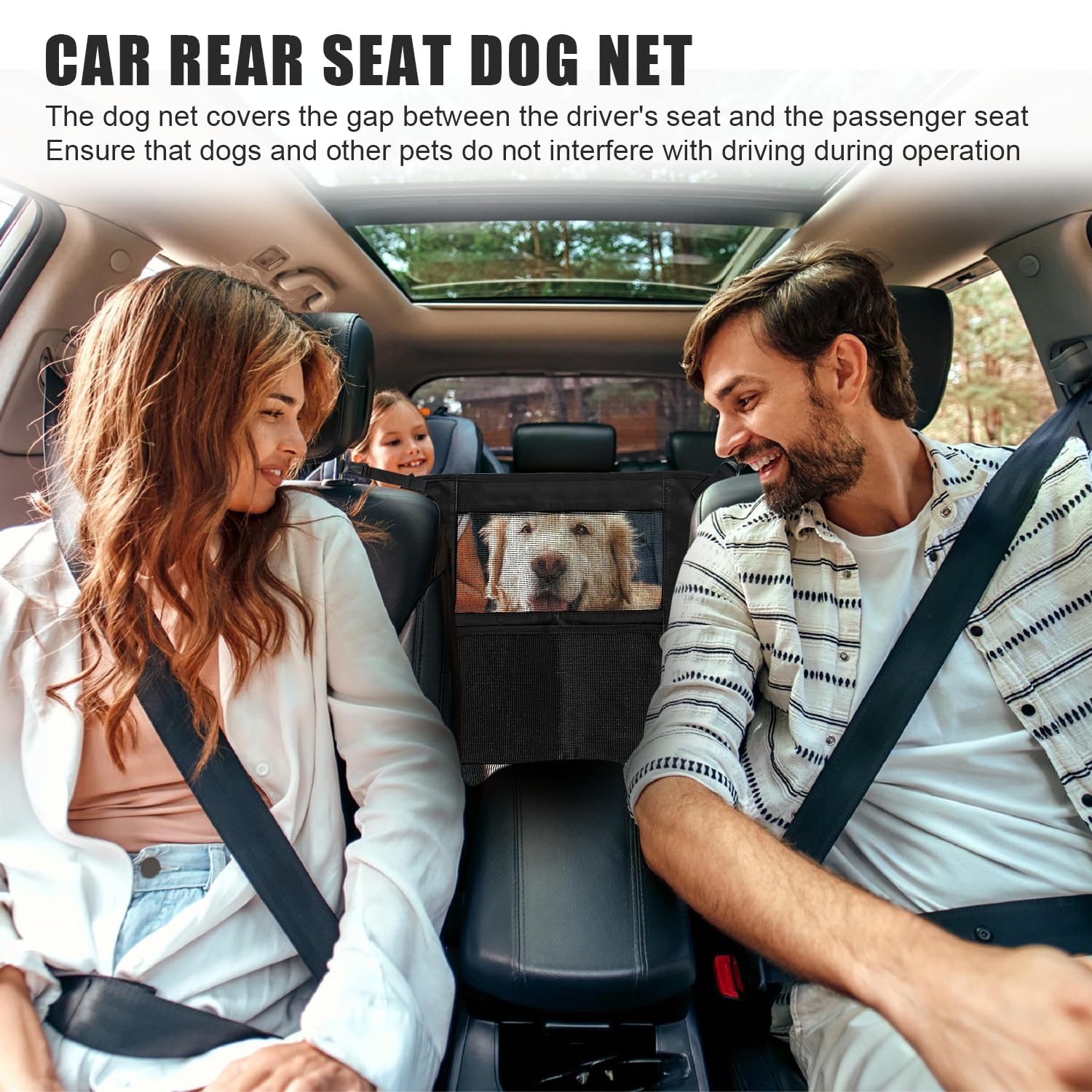 Rete Auto per Cani, Rete Divisoria Auto per Cani, Rete Portaoggetti Auto, Rete per Cani per Sedili Posteriori per Isolare Gli Animali Domestici, Sacca in Rete per Riporre Oggetti
