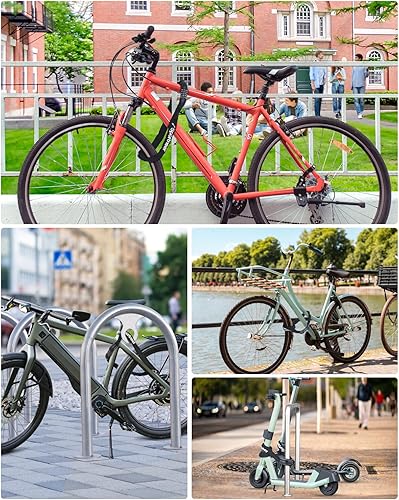 Miniatura 8 de Sportneer Candado de bicicleta combinación de 5 dígitos reseteable cable con cadena de bicicleta de 09 m