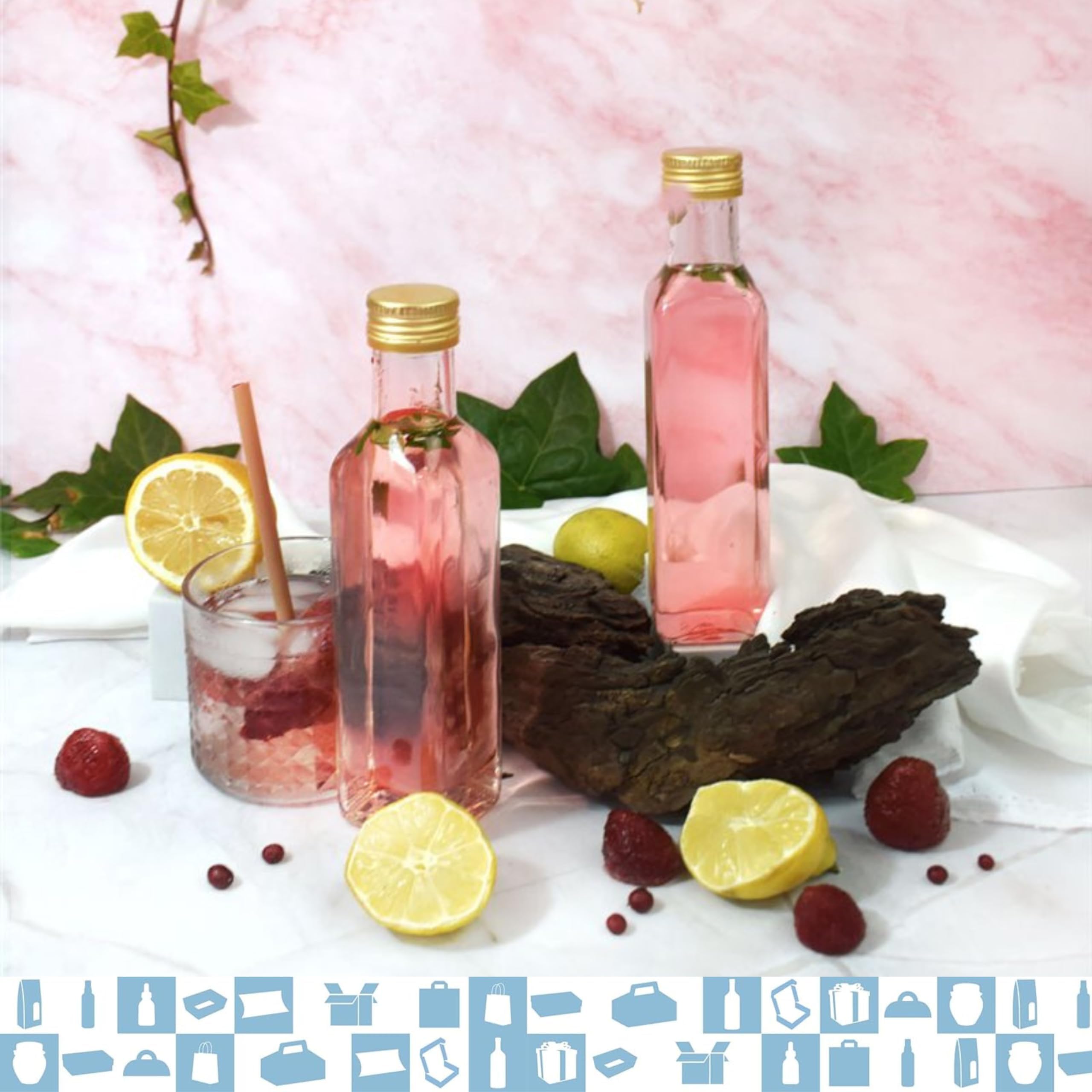 Set 20 Bottiglie di Vetro 250 ml con Tappo Dorato e Beccuccio + 20 Scatole, 20 Sigilli e 20 Etichette Kraft – Oliera Regalo per Olio e Aceto | Espirito Rebelde
