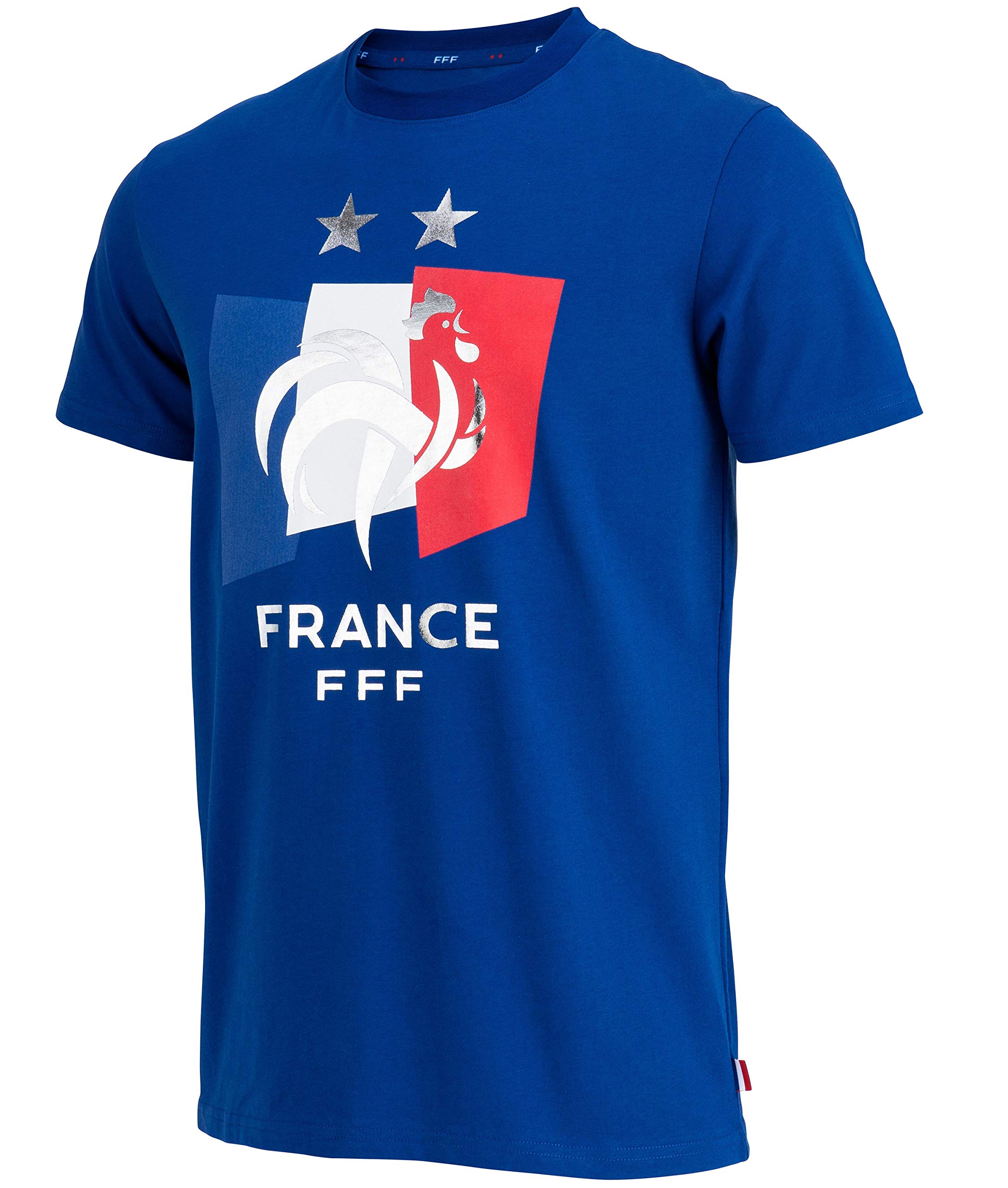 Maglietta ufficiale della nazionale francese di calcio FFF, 2 stelle, collezione ufficiale, taglia uomo