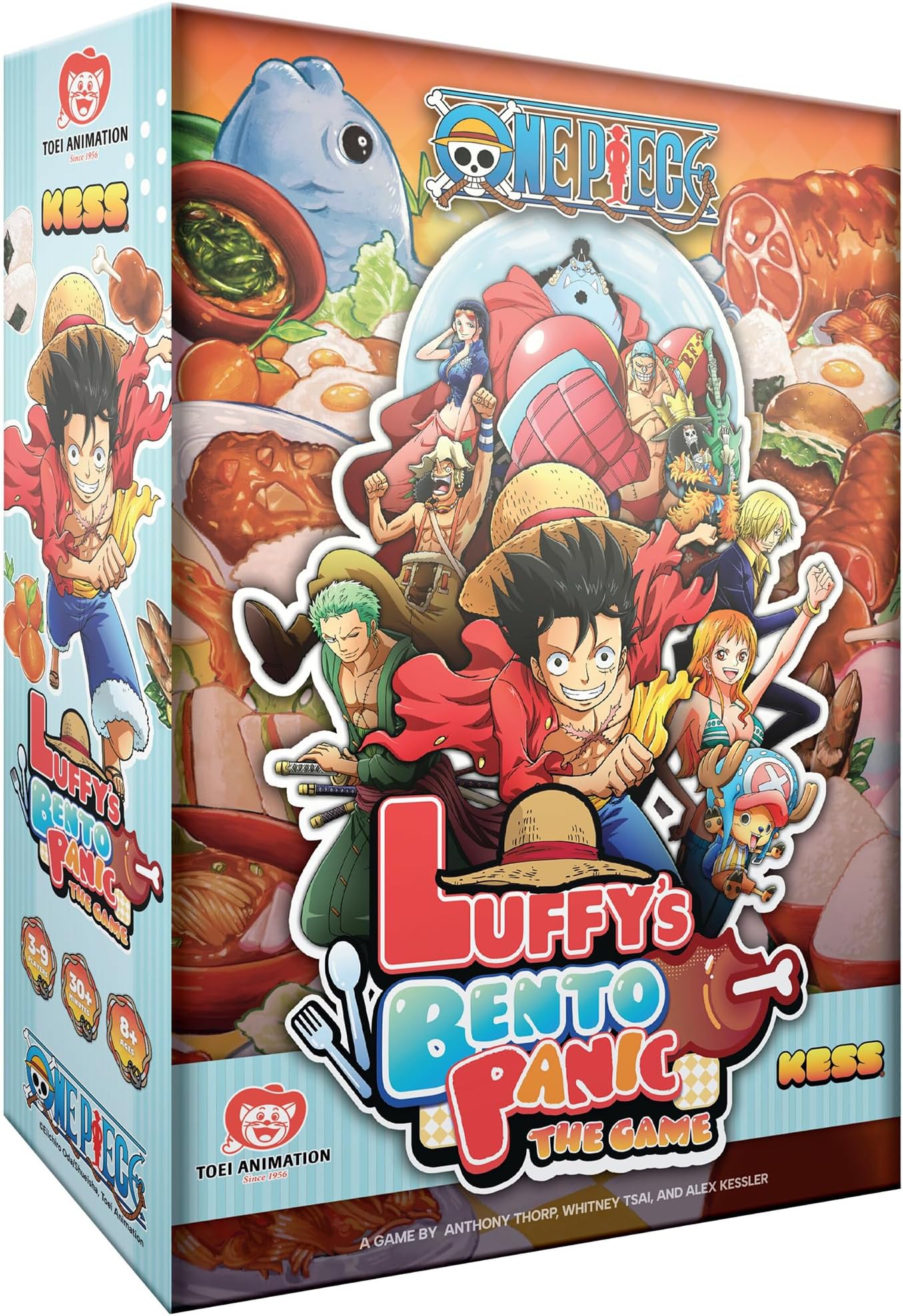 KESS One Piece: Luffyโs Bento Panic Game for Players Ages 10 & Up, Playtime 30 Mins, Anime, Quick to Learn, Feasting Fun: Lunch is Served, with a Side of Panic