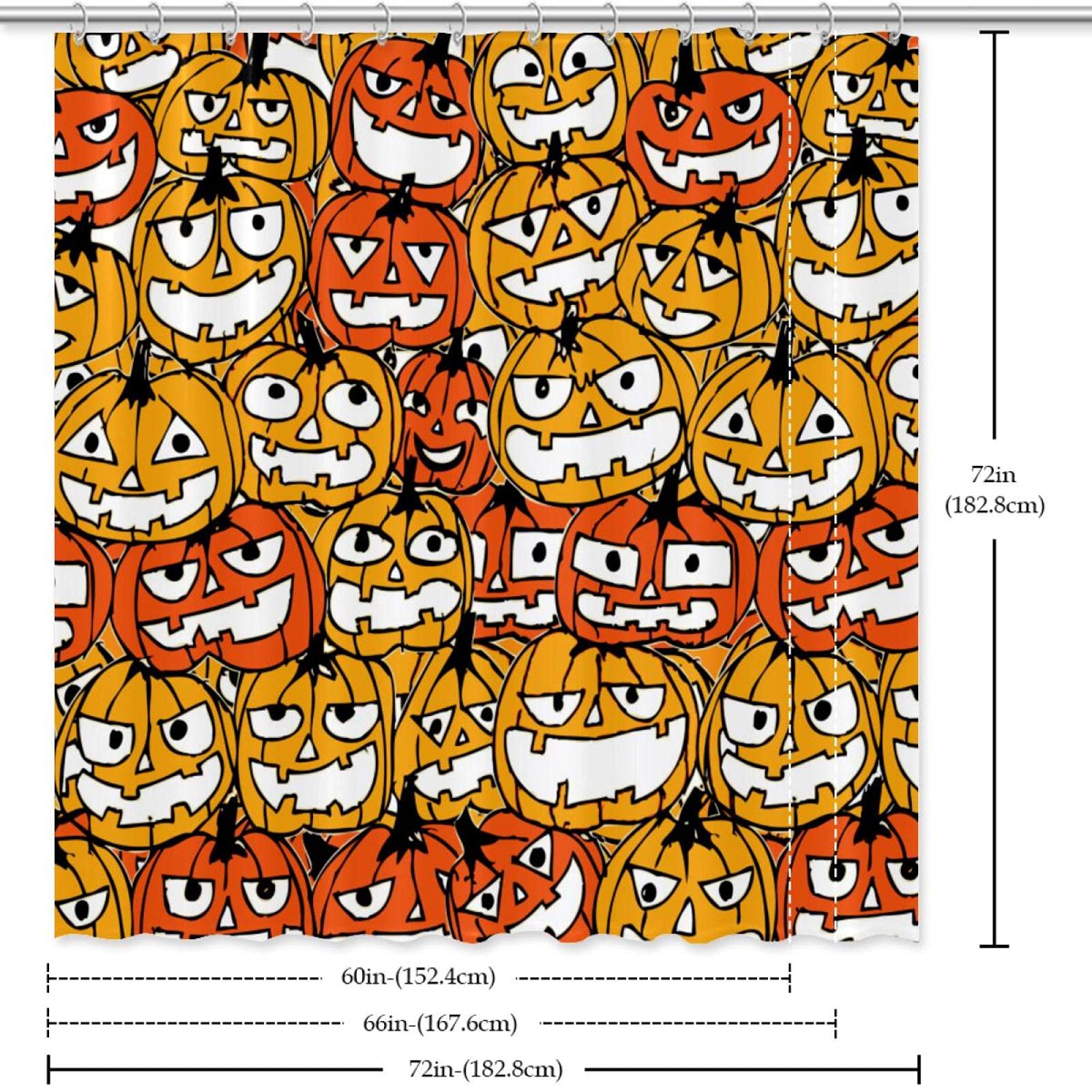 jejeloiu Tenda da doccia per bambini, motivo: fantasma kawaii, 182,9 x 213,4 cm, per ragazzi e ragazze, tema Halloween, set di tende da bagno per campeggio, falò, accessori per il bagno