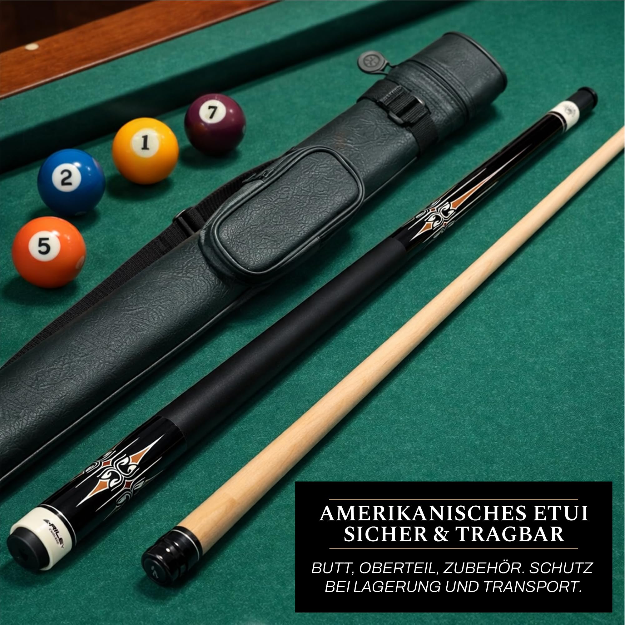 Riley Centurion American Billardqueue mit Kunstledergriff, 147 cm, 13 mm Spitze (P4C)