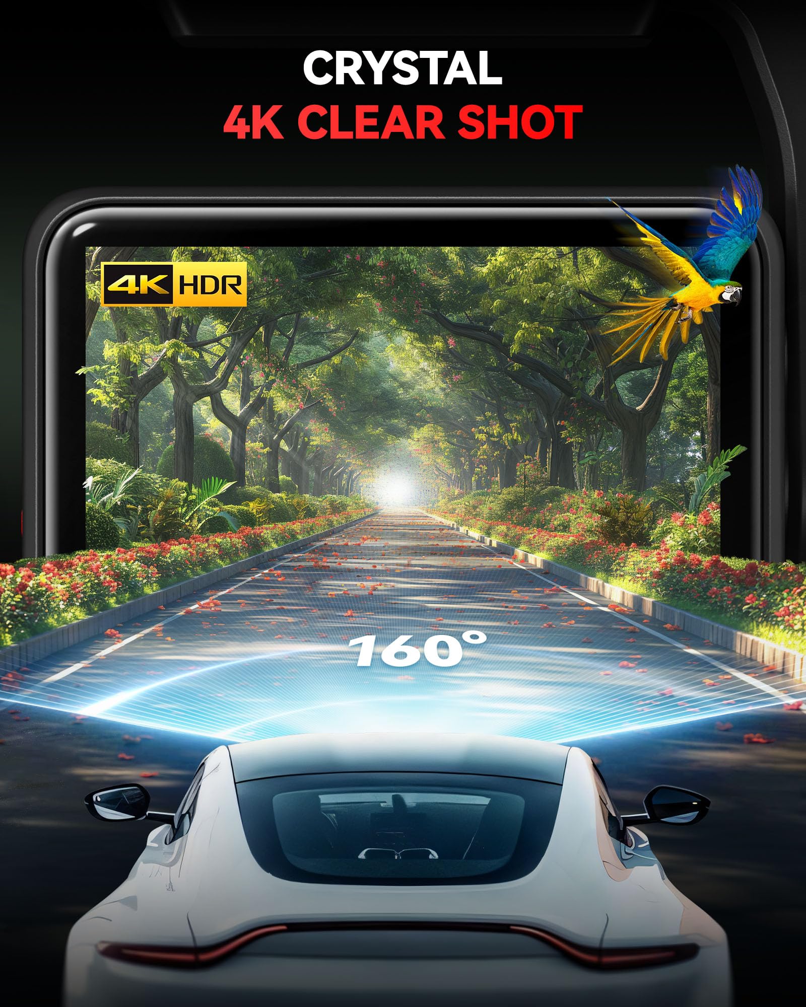 REDTIGER F4 4K Dashcam Auto Vorne, 2,2 Zoll Mini Auto Kamera,Touchscreen, Sprachsteuerung,Inklusive 32GB Karte, Nachtsicht,WiFi,APP Steuerung, Schleifenaufzeichnung, 24-Stunden-Parküberwachung