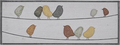 Deco 79 Decoración de pared de pájaro de metal, 32 x 1 x 12 pulgadas, multicolor