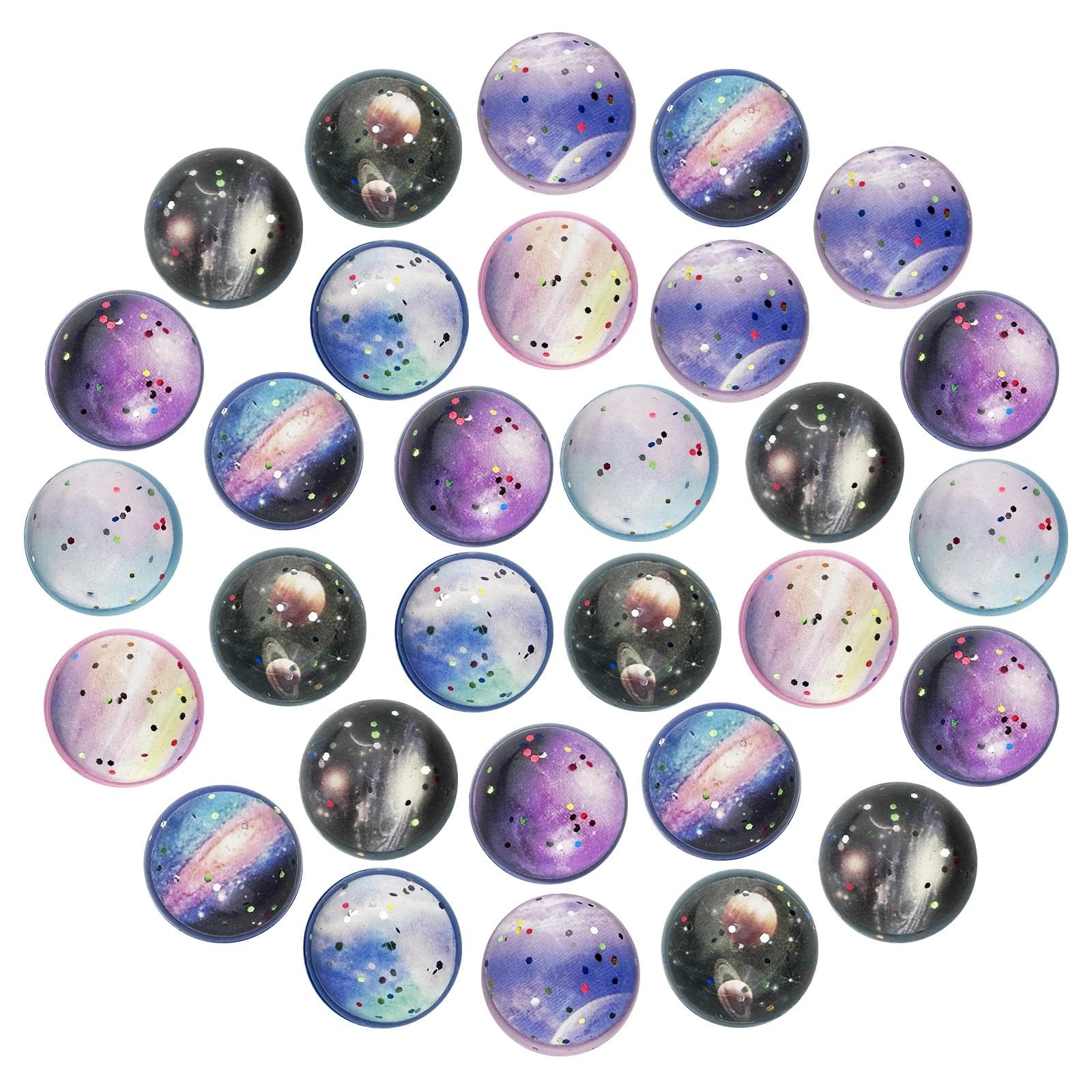 Brysalis 30 Piezas Pelotas Saltarinas para Niños, 30 mm Pelota Saltarina Espacio, Goma Bolas Rebotadoras, Pelotas de Goma de Juguete, Pelotas de Rebote de Regalos para Cumpleaños Infantiles - 2