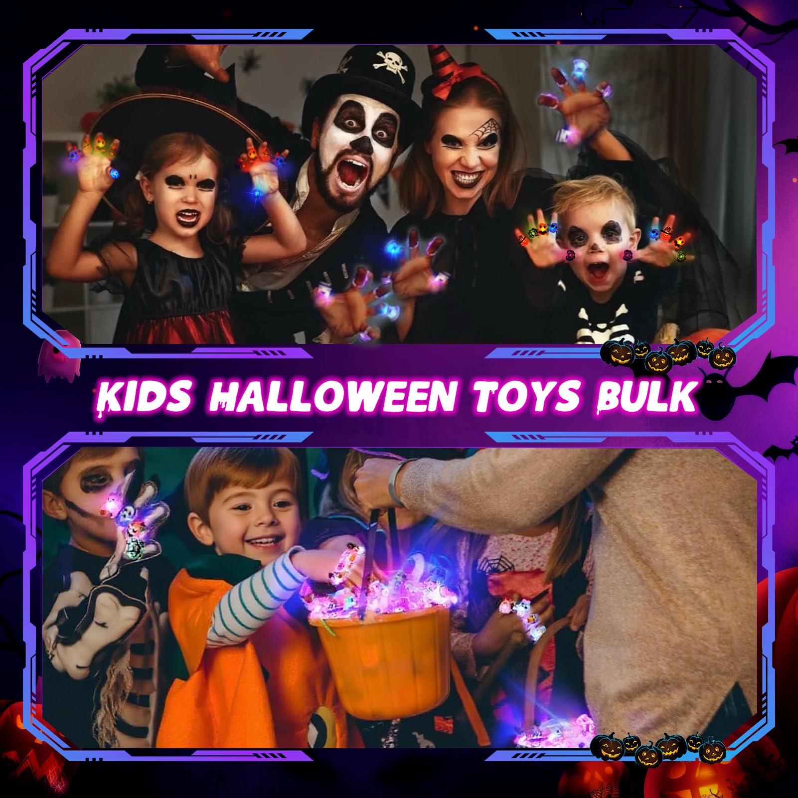 Halloween Glow Rings - 65PCS Party Favors -4