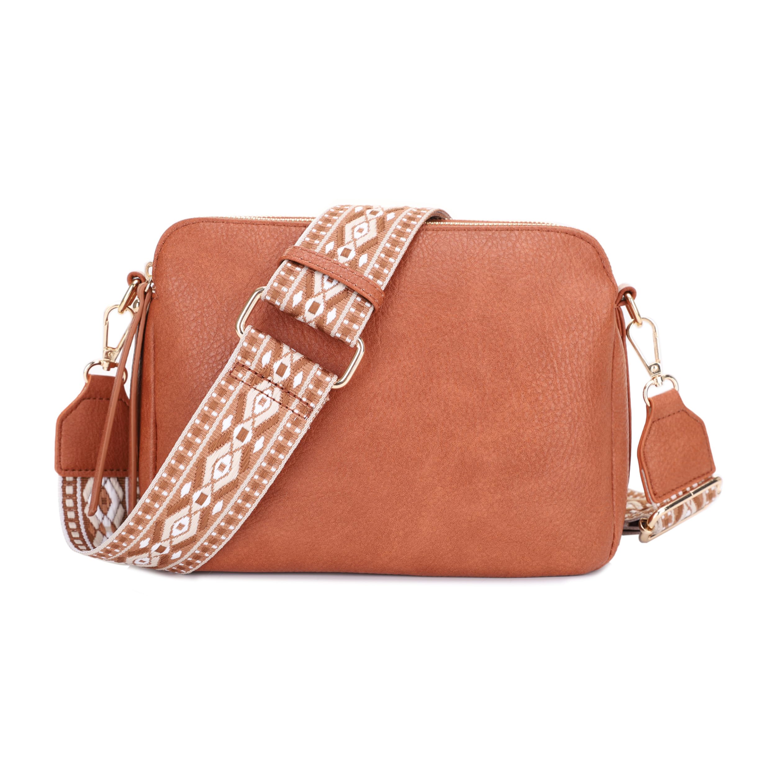 SG SUGU Andrea Triple Zip Purses Crossbody Bags for Women Shoulder Handbag