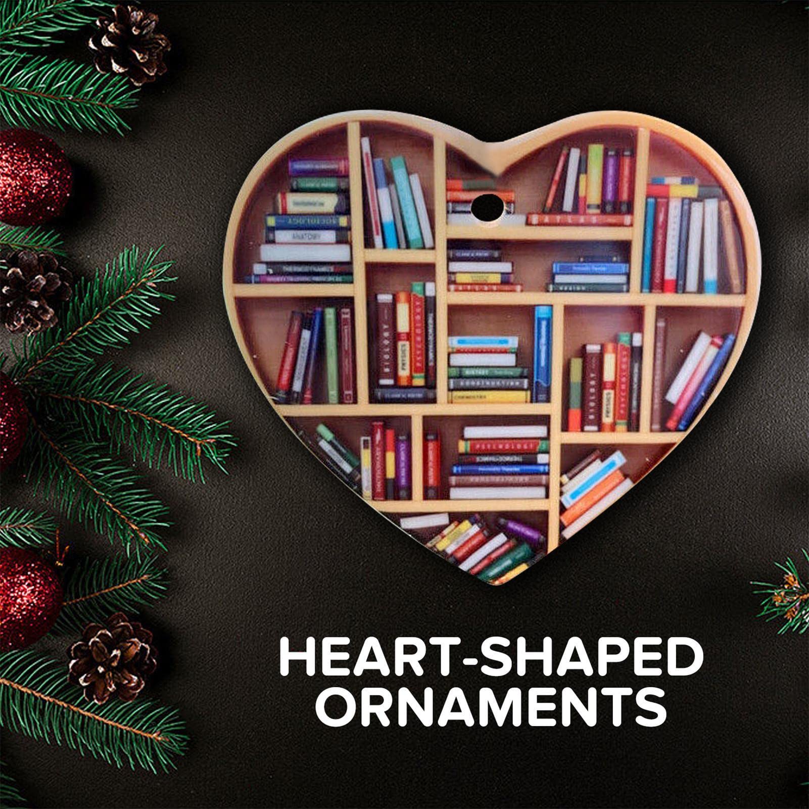 26 Ciondoli Natalizi A Forma Di Albero Con Tema Libri – Decorazioni In Legno Per Libreria, Regalo Per Lettori - 5