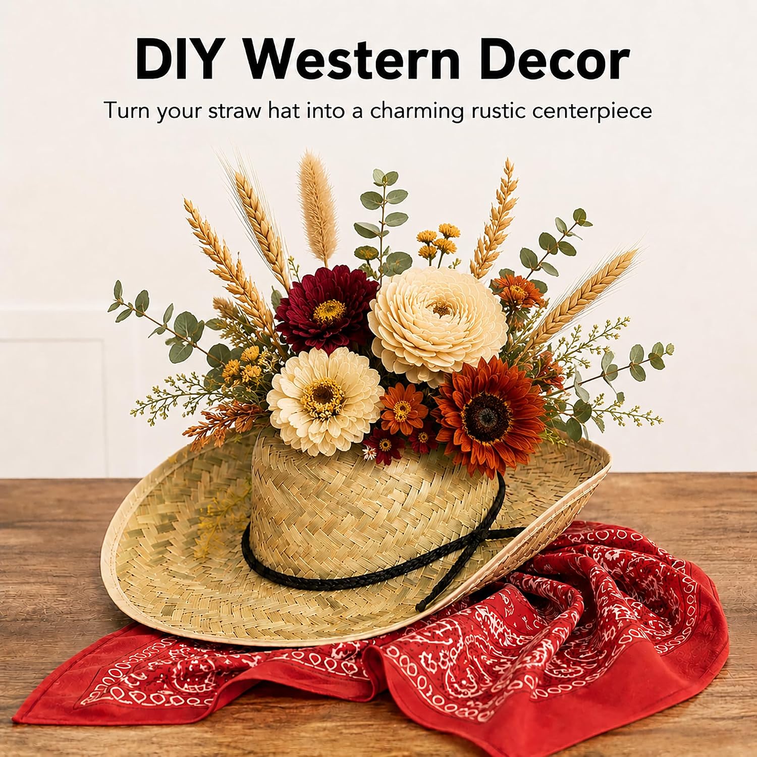 GiftExpress 2-pack Cowboy Straw Hats for Barndance Cowboy/Cowgirl Costume Hats, Western Themed Party, Country Style Costume Accessory