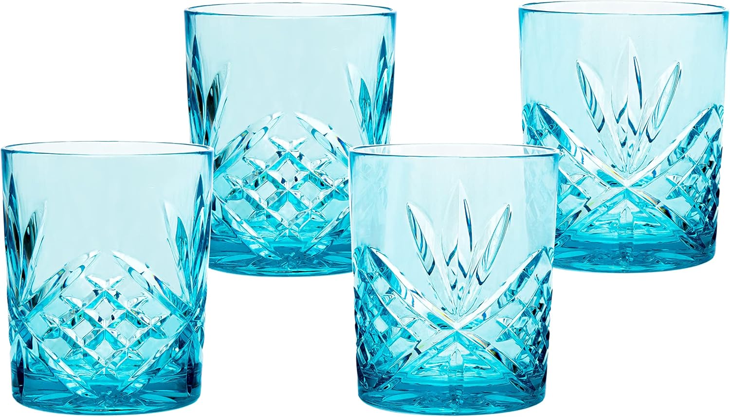 Godinger Acrylic Whiskey Glasses, Shatterproof and Reusable Whiskey Glass Tumbler Cups - Dublin Collection, Set of 4