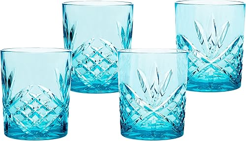 Miniatura 2 de Godinger Vasos acrílicos para whisky, vasos de vidrio de whisky inastillables y reutilizables, colección Dublín, juego de 4