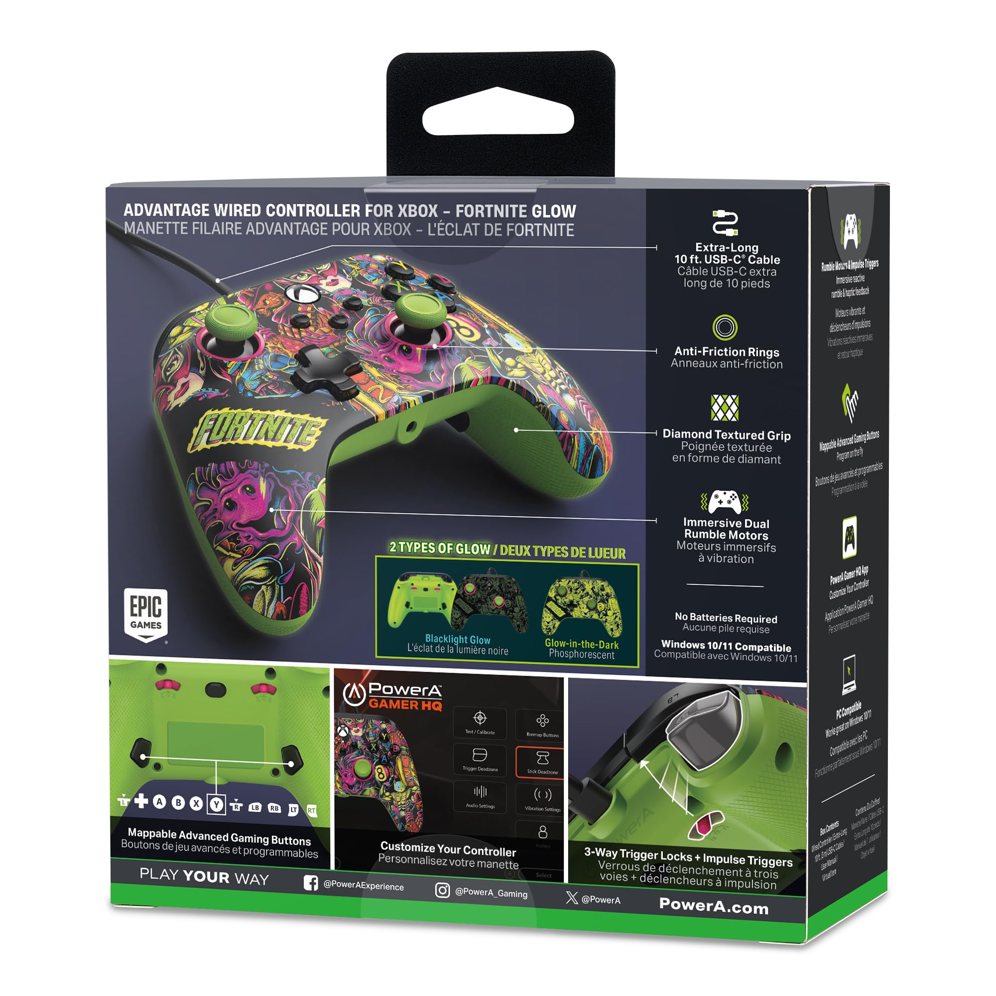 PowerA Advantage Wired Controller for Xbox Series X|S - Fortnite Glow