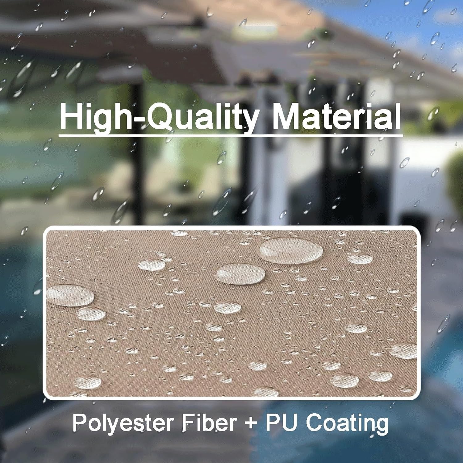 auvent Auvent de Remplacement réglable en Tissu, auvent en Polyester Enduit de PU résistant aux UV for patios, Durable et résistant aux intempéries