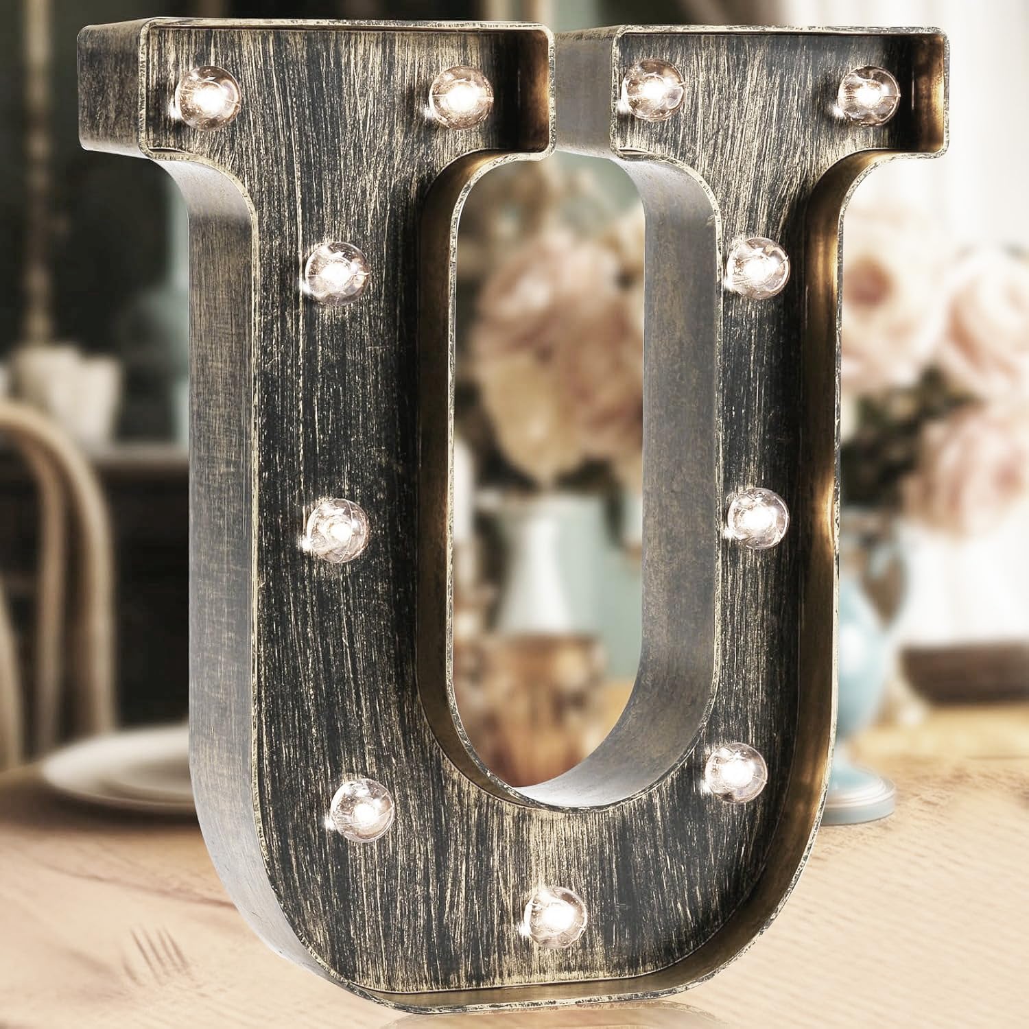 LED Marquee Letter Lights, Light Up Letters Glitter Alphabet Letter Sign Battery Powered for Night Light Birthday Party Wedding Girls Gifts Home Bar Christmas Decoration