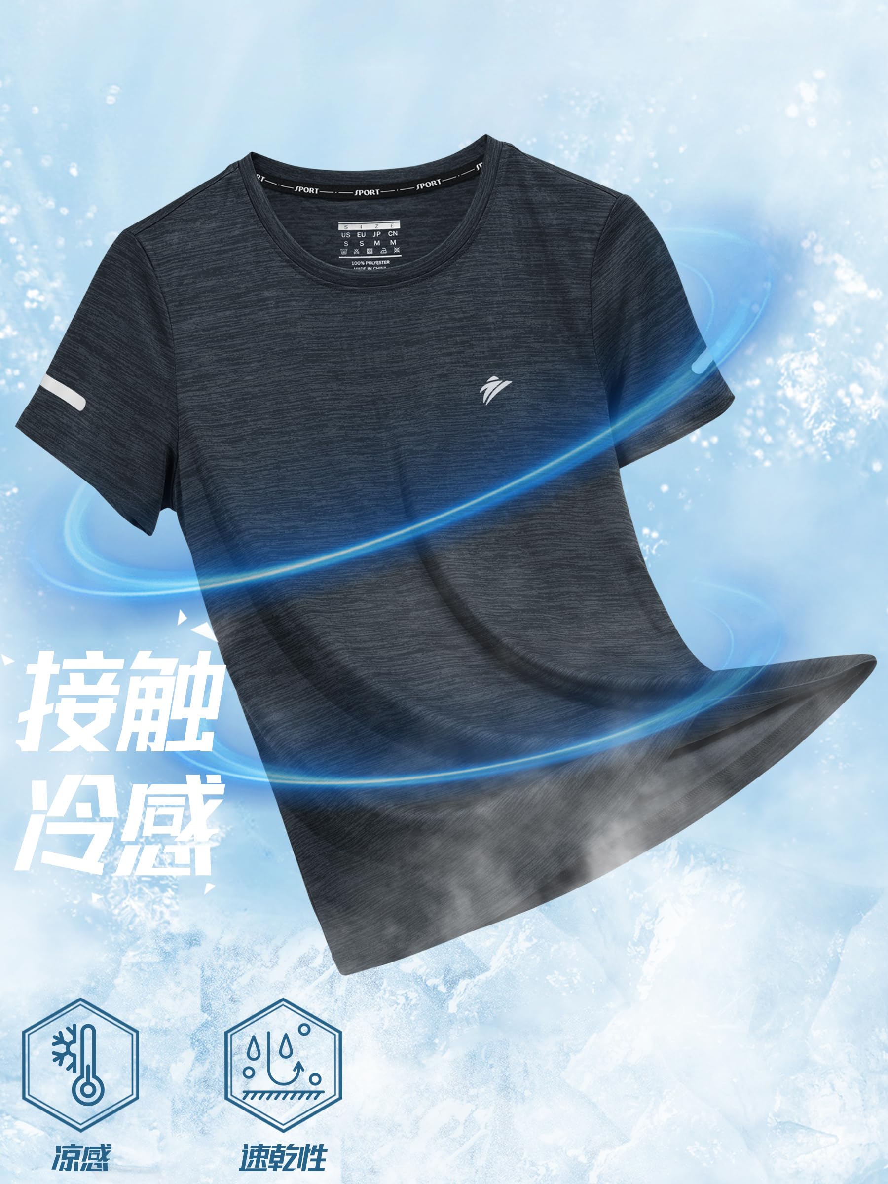 [TACVASEN] Tシャツ レディース 半袖 吸汗 速乾 スポーツ 無地 トレナー ラーニング トレニング トップス テニス ジム ウェア 透け防止 運動着 おしゃれ 夏 - 5