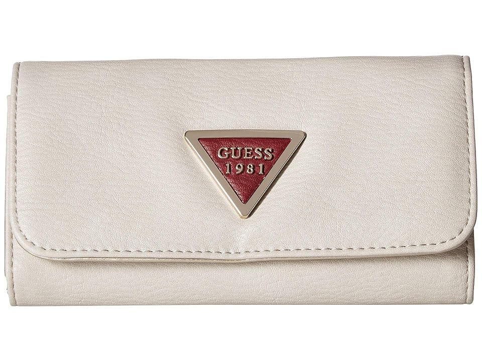 

GUESS Lauri SLG Slim Clutch (Chalk Multi) Handbags, White