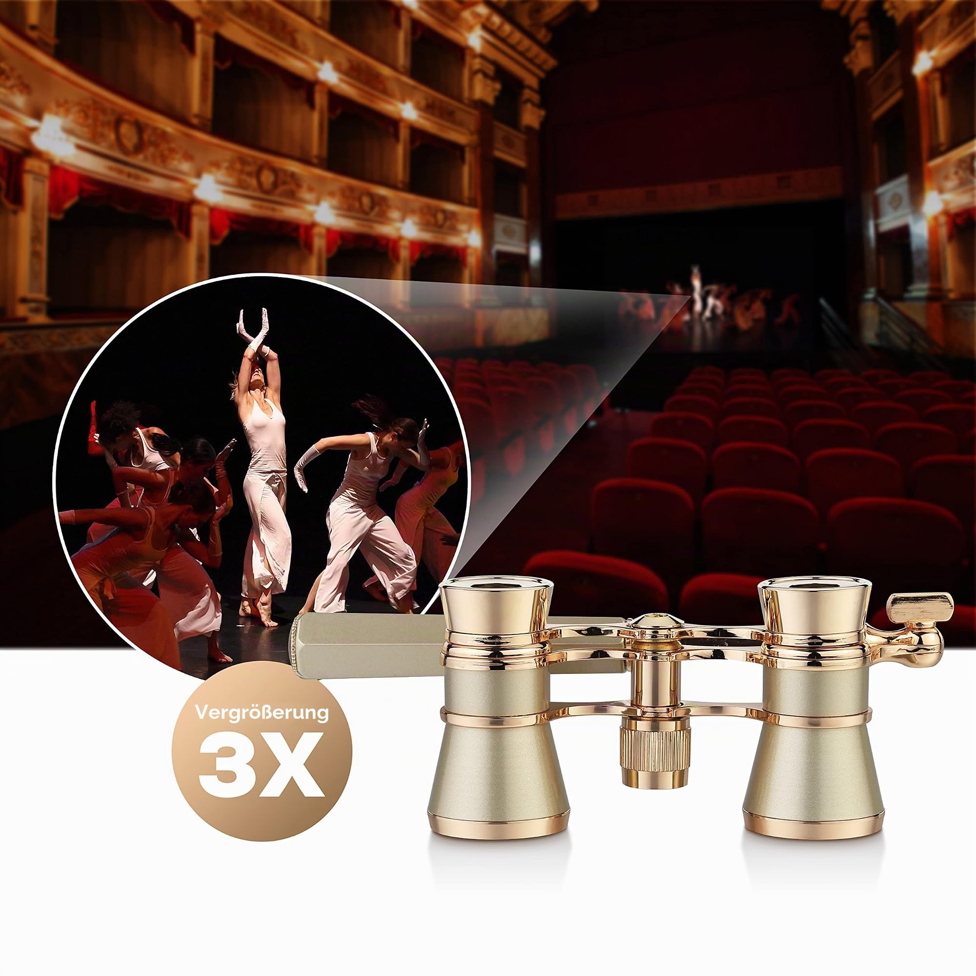 Fernglas mit 3-fach Vergrößerung für Theater, Oper, Pferderennen, AO3004, 3 x 25, von Aomekie