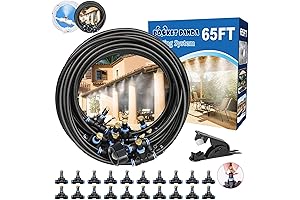 65Ft Water Misting Cooling System for Patio, Outdoor Misters with 10 Nozzles