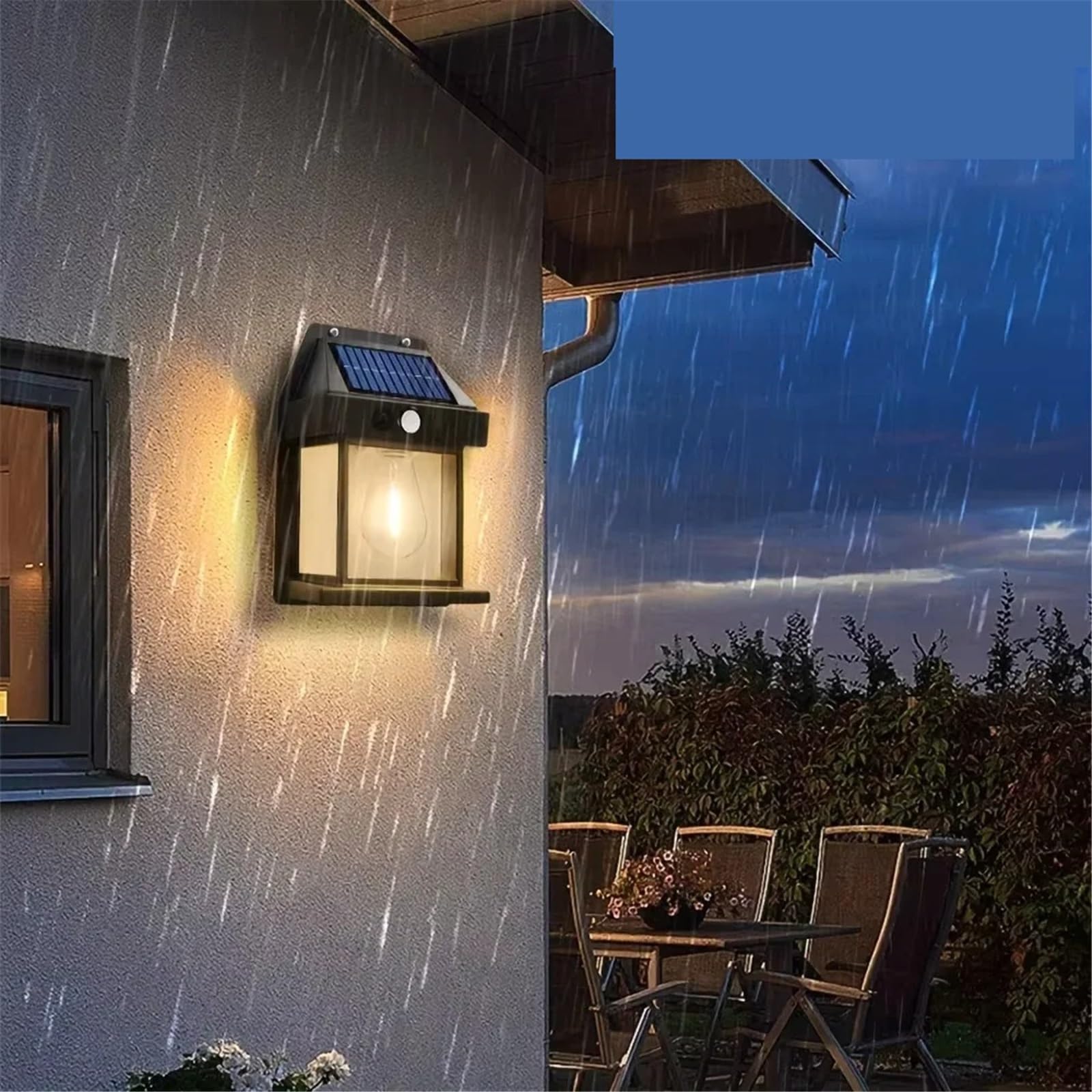 Colector solar con luz LED exteriores casa jardín valla sensor linterna energía Black Plus 7