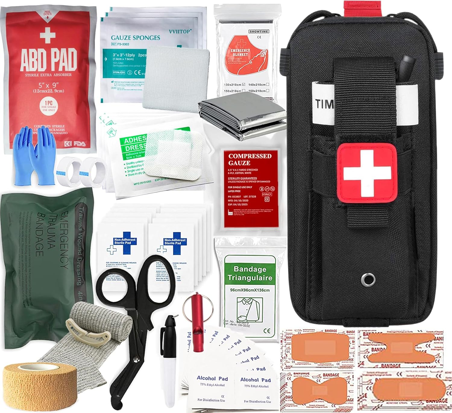 Med Kit Trauma Kit Bleeding Contral Pack, Emergency Survival First Aid Kits EMT IFAK Medical Kit for Severe Bleeding Control Military Camping and Hiking Med Kit Trauma Kit Bleeding Contral Pack, Emergency Survival First Aid Kits EMT IFAK Medical Kit for Severe Bleeding Control Military Camping and Hiking
