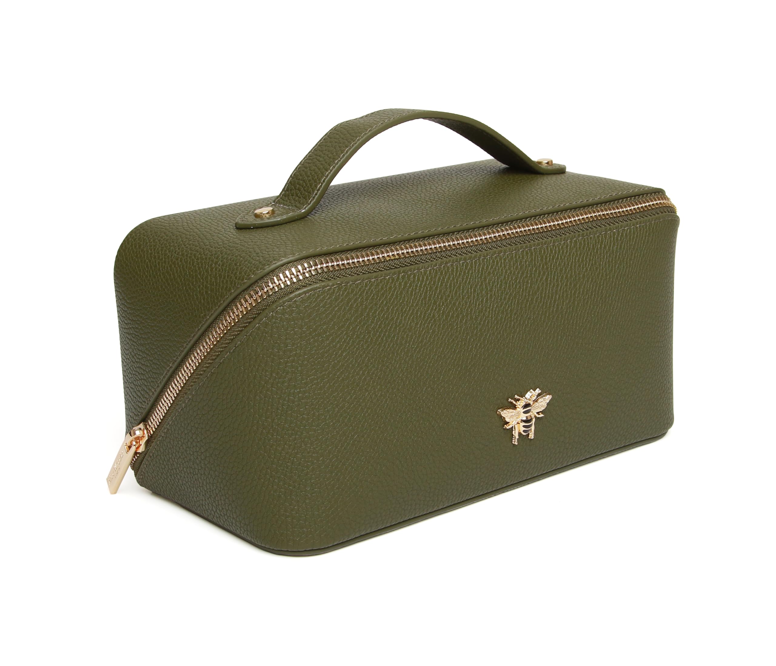 Alice Wheeler Bee Train Case Beauty Concertina Fold Out Makeup Box Organiser (Olive)