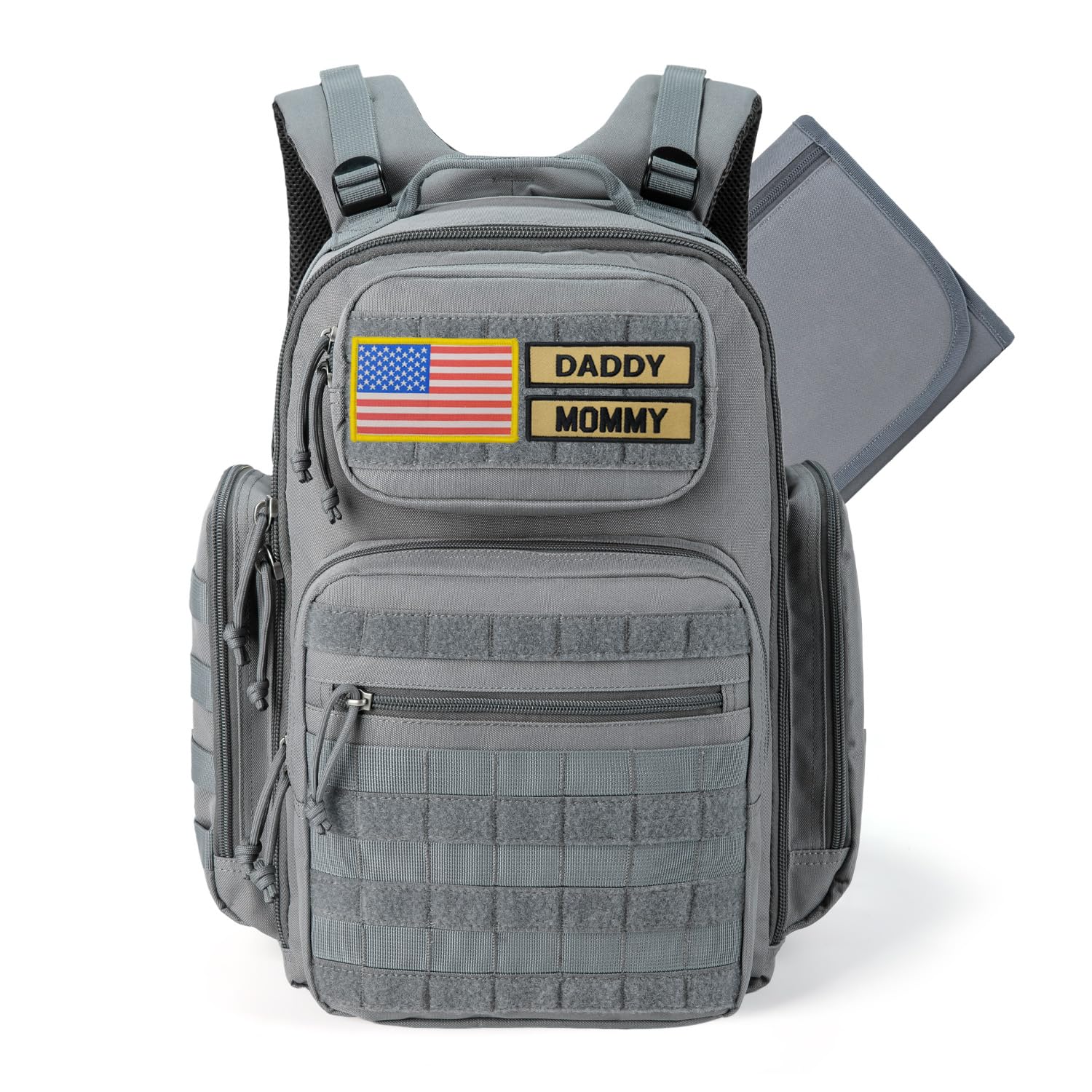 MIRACOL Outdoor Military Diaper Backpack: Dad-Approved Baby Bag with Insulated Pockets & Foldable Changing Mat - Lightweight Essentials for Hiking