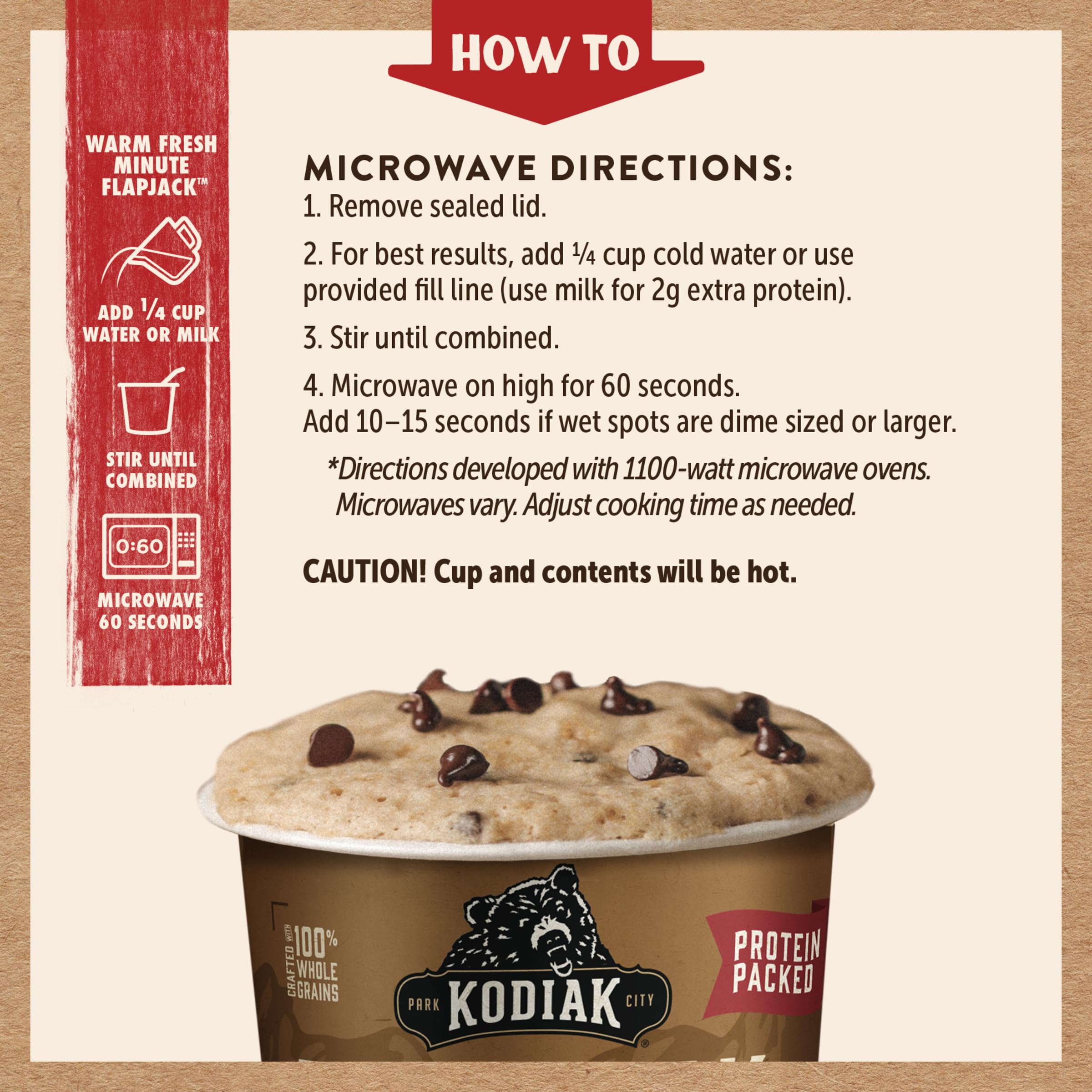 Kodiak Pancake On The Go High Protein Snack - Chocolate Peanut Butter 2.36oz Protein Flapjack