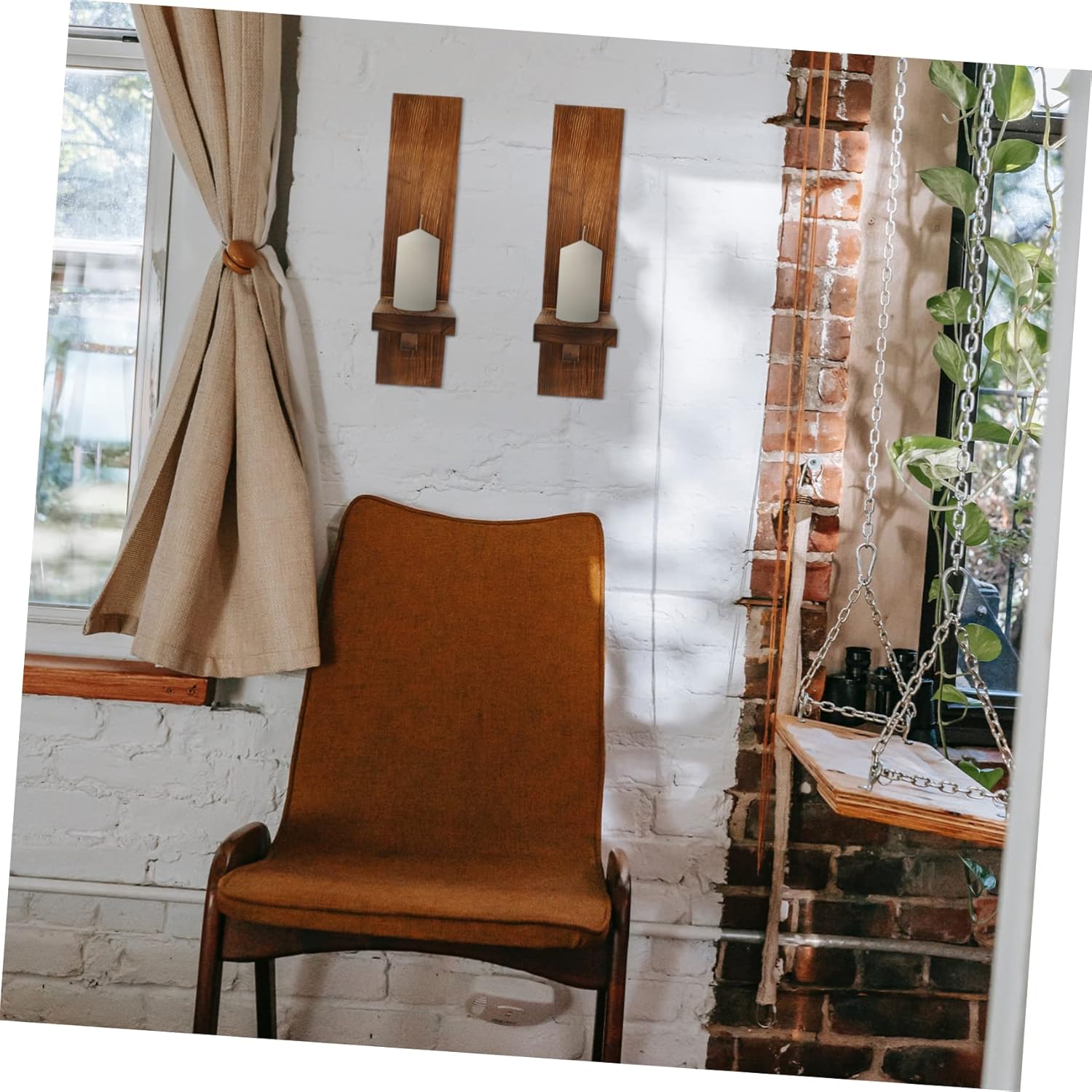 Zerodeko Wooden Candlestick Holder Tealight Candle Holders for Home Vintage Wall Art Wall Sconces Wedding Decor