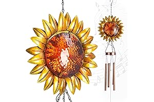 Sunflowers Gift: Solar Sun Flower Wind Chimes Outdoor