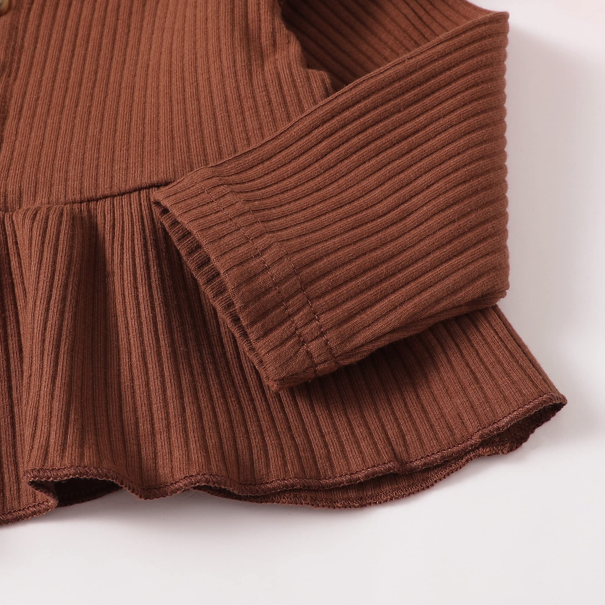 Bebé Niña Ropa De Verano Otoño Trajes De La Manga De Volante Tops De Algodón Pantalones Sólidos Bebé Niña Trajes Conjunto