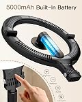 NiceVeedi 10.2” Lumière de bureau magnétique avec support, 5000mAh Lumière de son de bureau rechargeable pour téléphone,3 Couleur Foldable Selfie Light pour Live Stream/Makeup/TikTok/YouTube/Photographie/Zoom/Vlogging