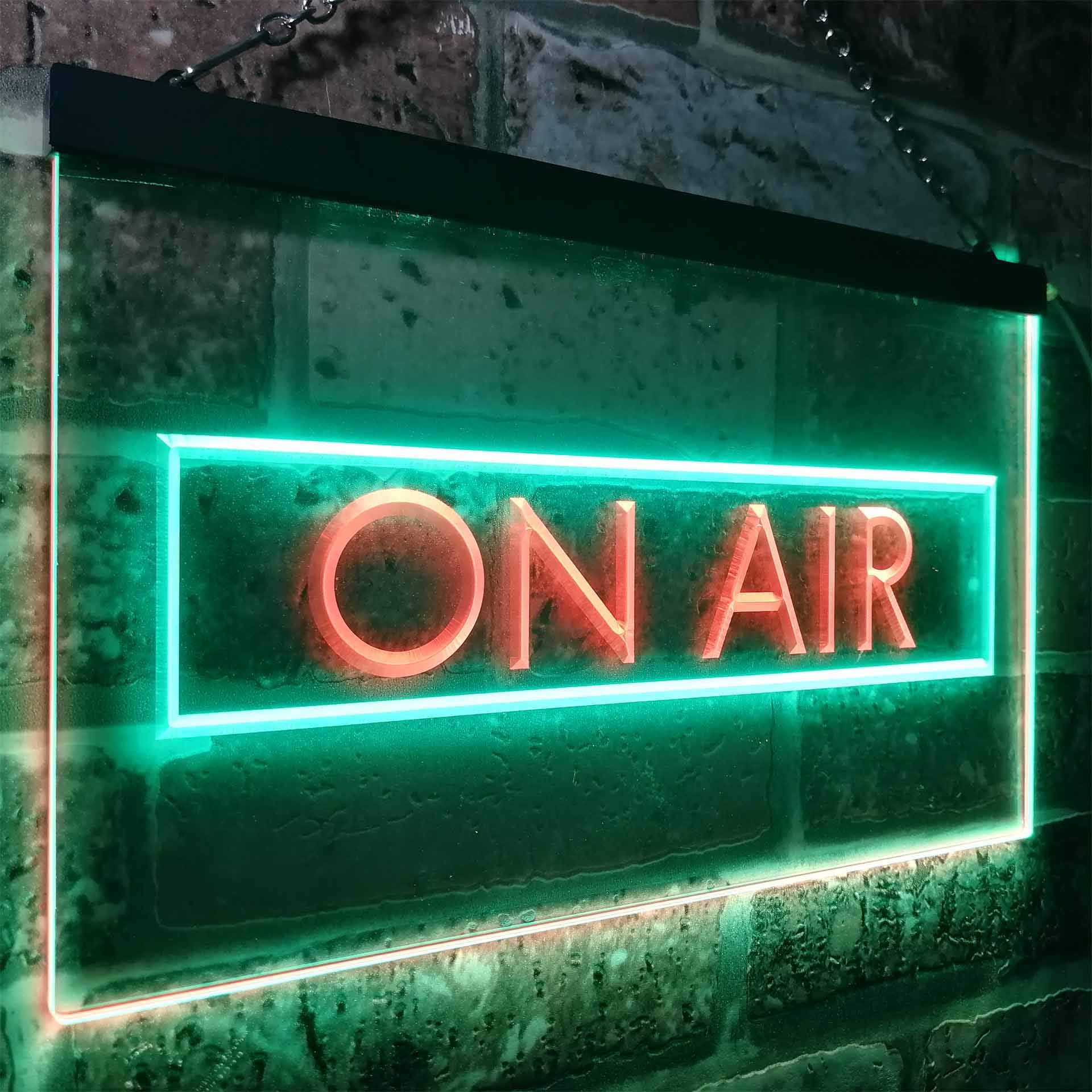 ADVPRO On Air Studio Recording Display Dual Color LED Enseigne Lumineuse Neon Sign Vert et Rouge 600 x 400mm st6s64-i0480-gr
