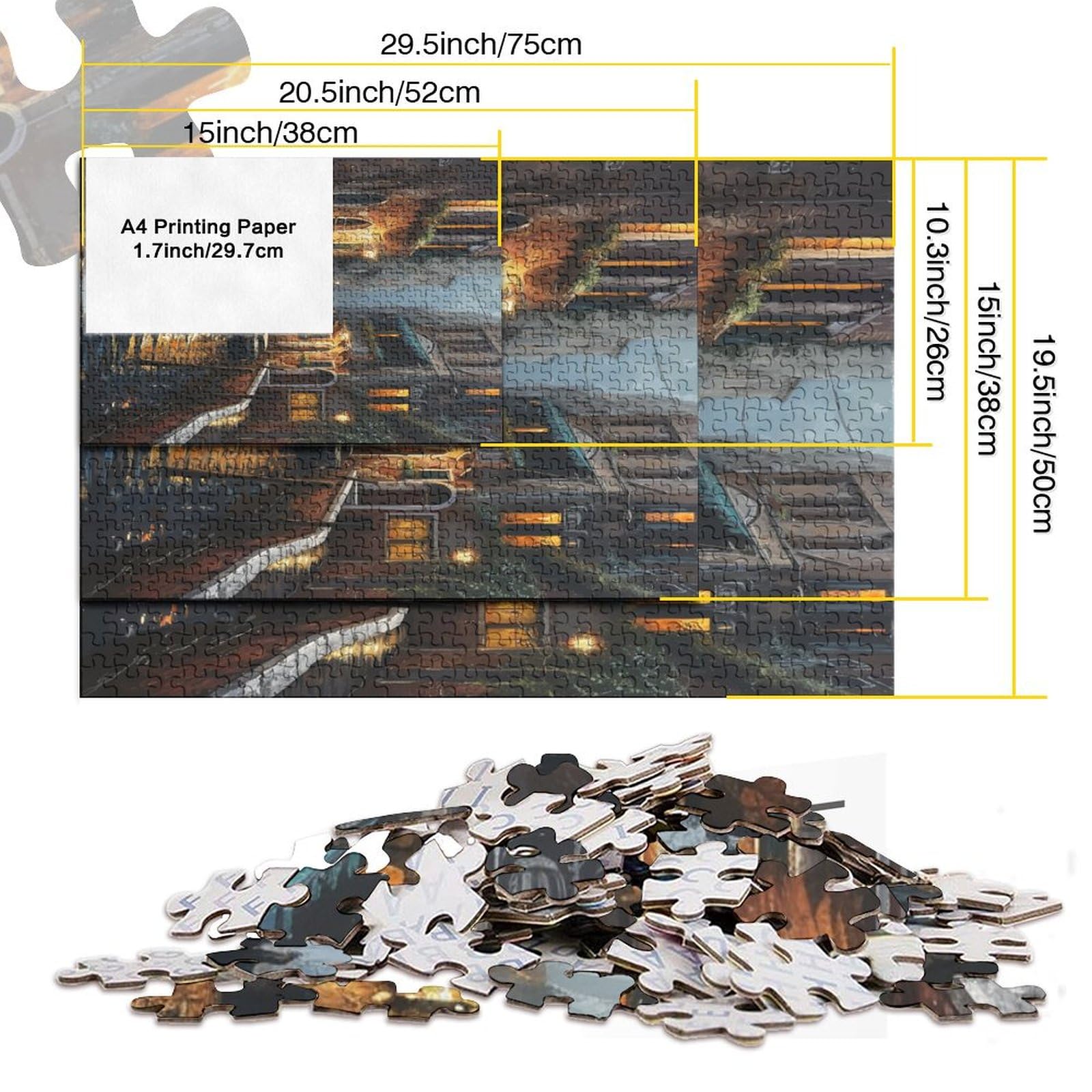 Venice Water City Puzzle Da 1000 Pezzi Per Adulti Puzzle Da 1000 Pezzi Puzzle Da 1000 Pezzi Giochi Educativi Decorazione Della Casa Puzzle Può Essere Usato Come Regalo 1000pcs (75x50cm)